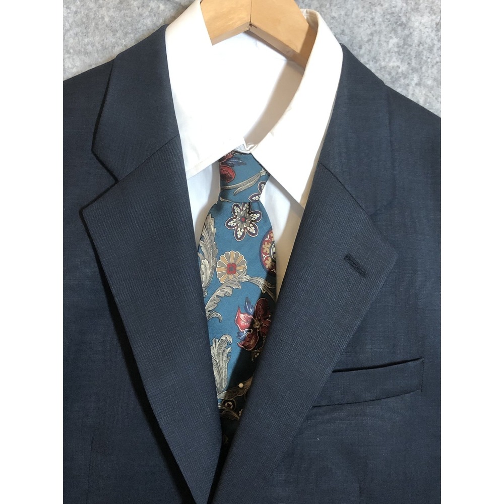 Lauren Ralph Lauren Blazer Mens 42 Long Navy Blue 100% Wool Sport Coat Macy's
